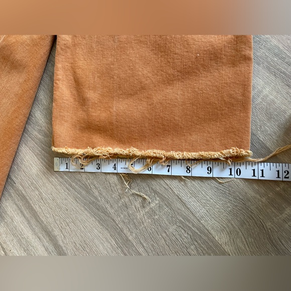 ZARA Awesome Rusty Orange Wide Leg High Rise Pants with Fringe Cuffs. Size 0 - Picture 11 of 11